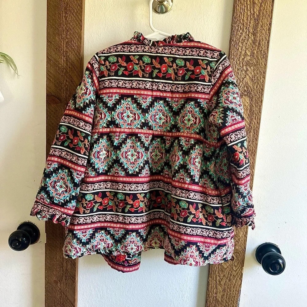 Girls Ethnic Boho Vintage Reversible Jacket size 7